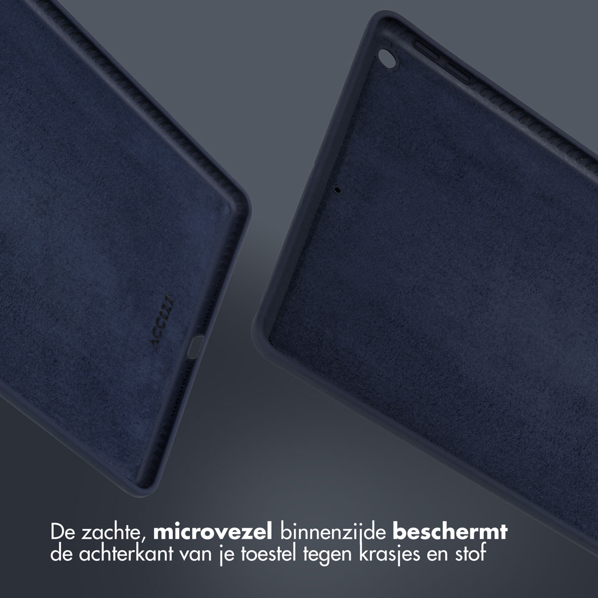 Accezz Liquid Silicone Backcover Apple iPad 9 (2021) 10.2 inch / iPad 8 (2020) 10.2 inch / iPad 7 (2019) 10.2 inch - Donkerblauw