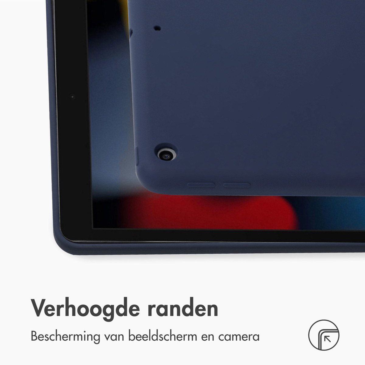 Accezz Liquid Silicone Backcover Apple iPad 9 (2021) 10.2 inch / iPad 8 (2020) 10.2 inch / iPad 7 (2019) 10.2 inch - Donkerblauw