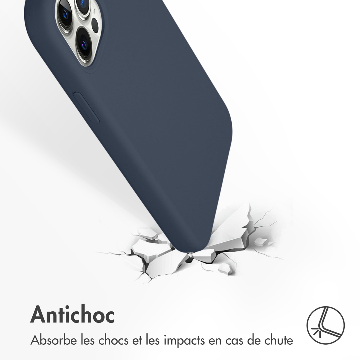 Accezz Liquid Silicone Backcover met MagSafe Apple iPhone 12 (Pro) - Donkerblauw