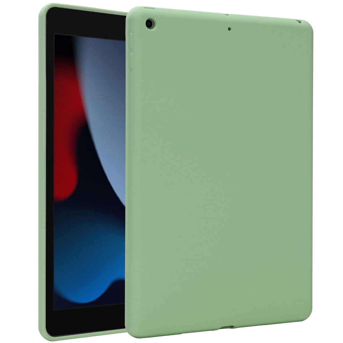 Accezz Liquid Silicone Backcover Apple iPad 9 (2021) 10.2 inch / iPad 8 (2020) 10.2 inch / iPad 7 (2019) 10.2 inch - Lichtgroen