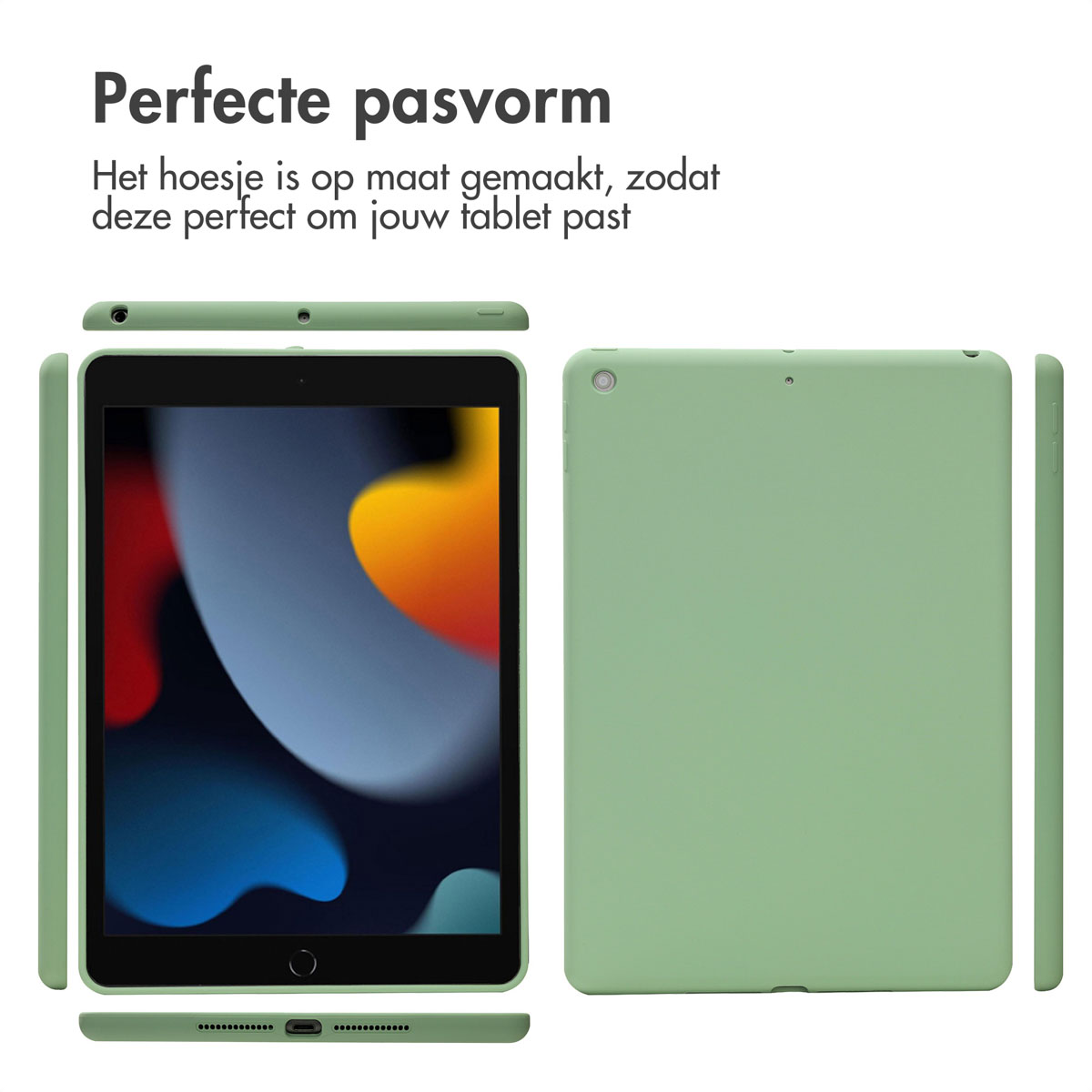 Accezz Liquid Silicone Backcover Apple iPad 9 (2021) 10.2 inch / iPad 8 (2020) 10.2 inch / iPad 7 (2019) 10.2 inch - Lichtgroen