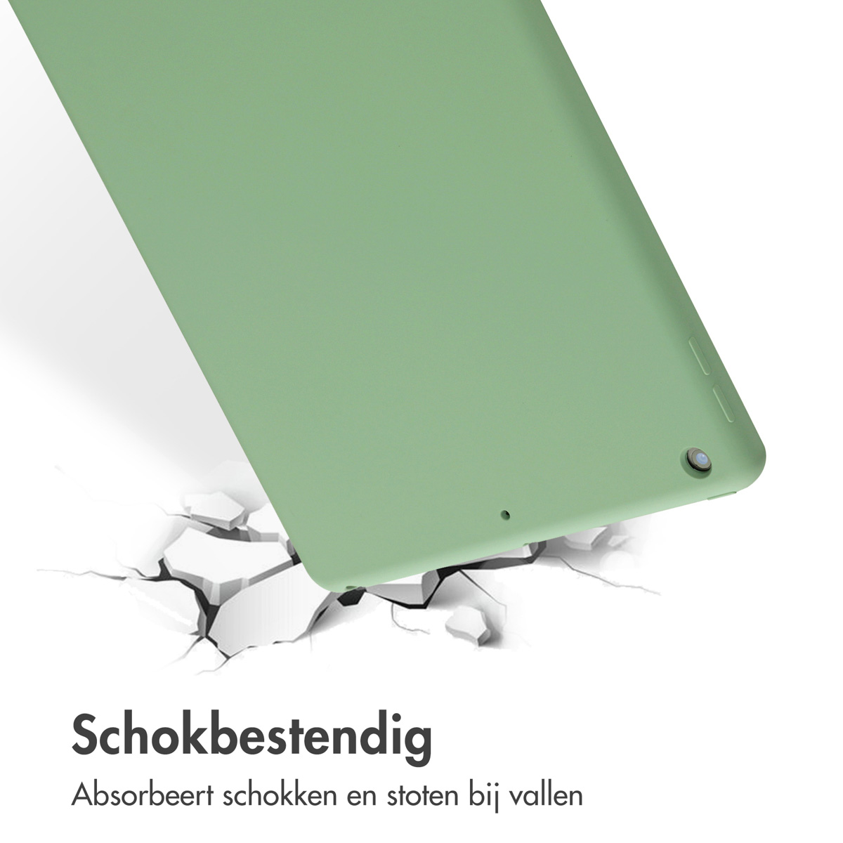 Accezz Liquid Silicone Backcover Apple iPad 9 (2021) 10.2 inch / iPad 8 (2020) 10.2 inch / iPad 7 (2019) 10.2 inch - Lichtgroen