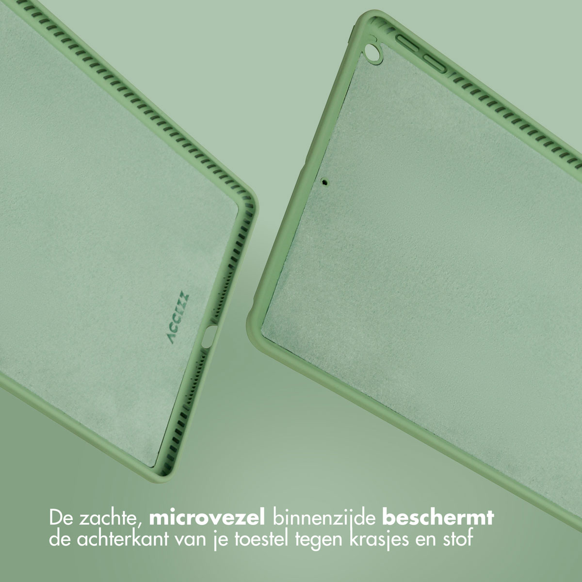 Accezz Liquid Silicone Backcover Apple iPad 9 (2021) 10.2 inch / iPad 8 (2020) 10.2 inch / iPad 7 (2019) 10.2 inch - Lichtgroen