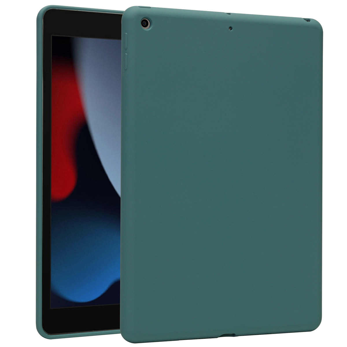 Accezz Liquid Silicone Backcover Apple iPad 9 (2021) 10.2 inch / iPad 8 (2020) 10.2 inch / iPad 7 (2019) 10.2 inch - Donkergroen