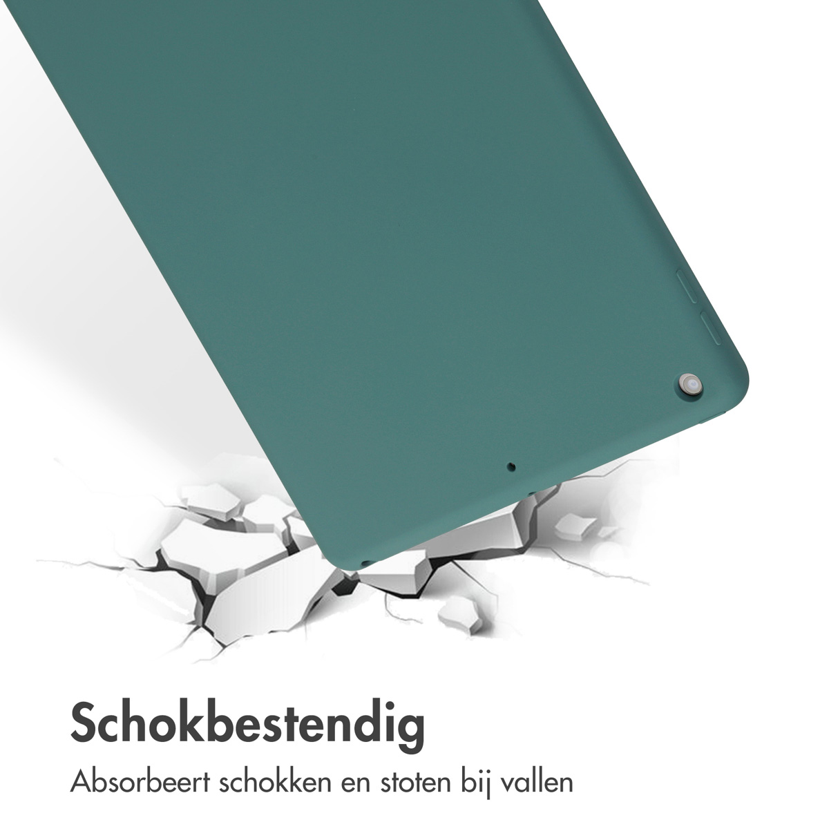 Accezz Liquid Silicone Backcover Apple iPad 9 (2021) 10.2 inch / iPad 8 (2020) 10.2 inch / iPad 7 (2019) 10.2 inch - Donkergroen