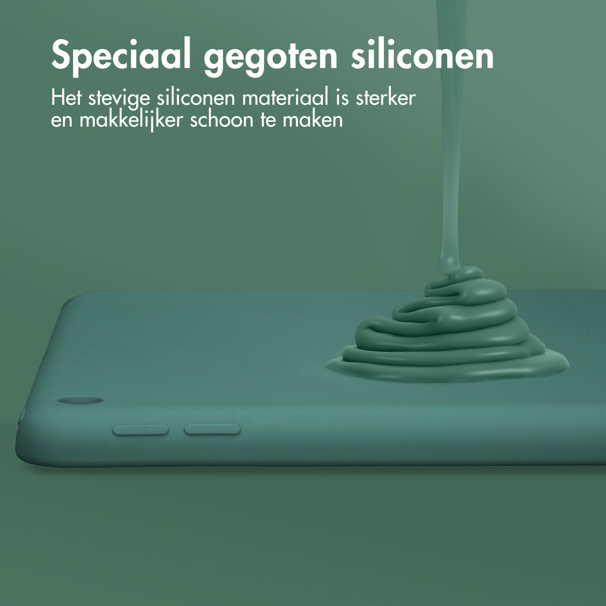Accezz Liquid Silicone Backcover Apple iPad 9 (2021) 10.2 inch / iPad 8 (2020) 10.2 inch / iPad 7 (2019) 10.2 inch - Donkergroen