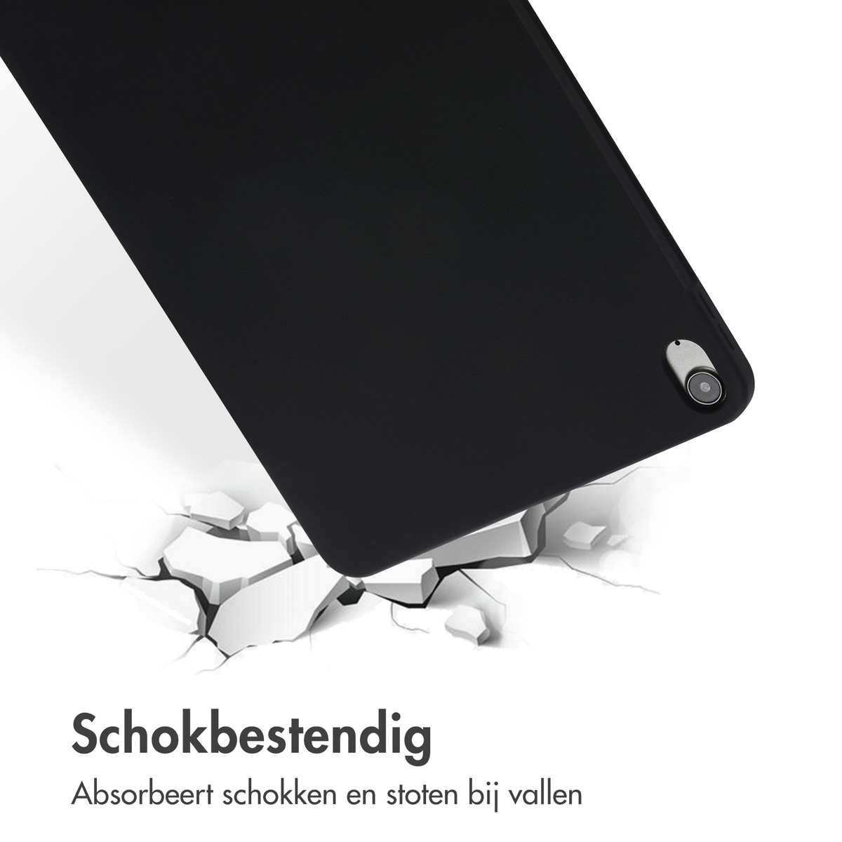 Accezz Liquid Silicone Backcover met penhouder Apple iPad Air 11 inch (2025) M3 / (2024) M2 / Air 5 (2022) / Air 4 (2020) - Zwart
