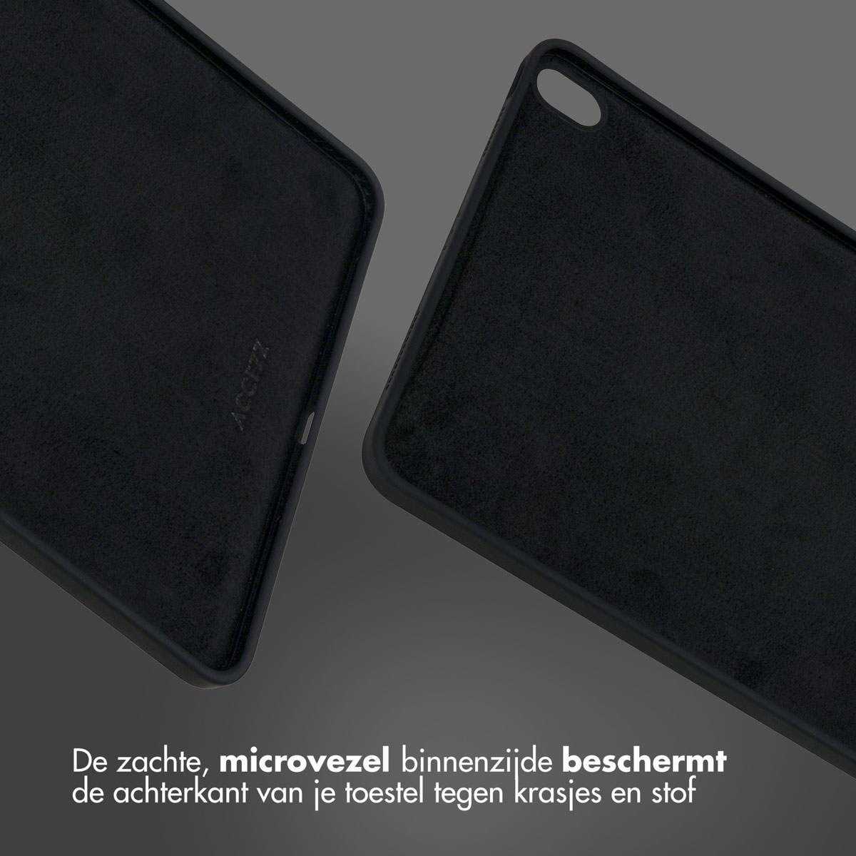 Accezz Liquid Silicone Backcover met penhouder Apple iPad Air 11 inch (2025) M3 / (2024) M2 / Air 5 (2022) / Air 4 (2020) - Zwart