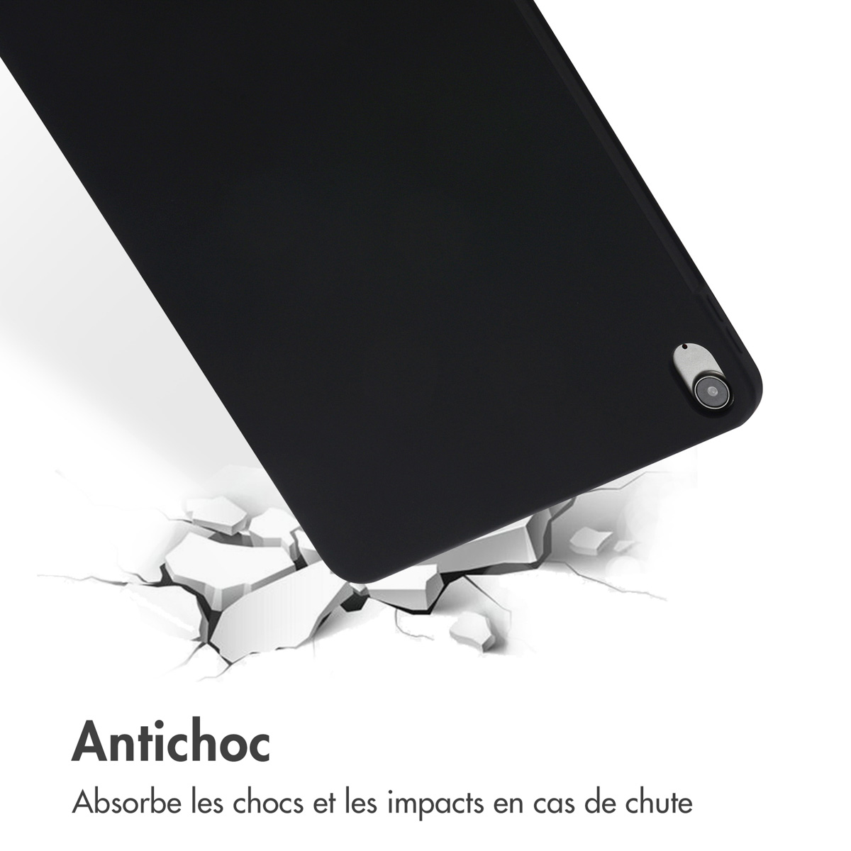 Accezz Liquid Silicone Backcover met penhouder Apple iPad Air 11 inch (2025) M3 / (2024) M2 / Air 5 (2022) / Air 4 (2020) - Zwart