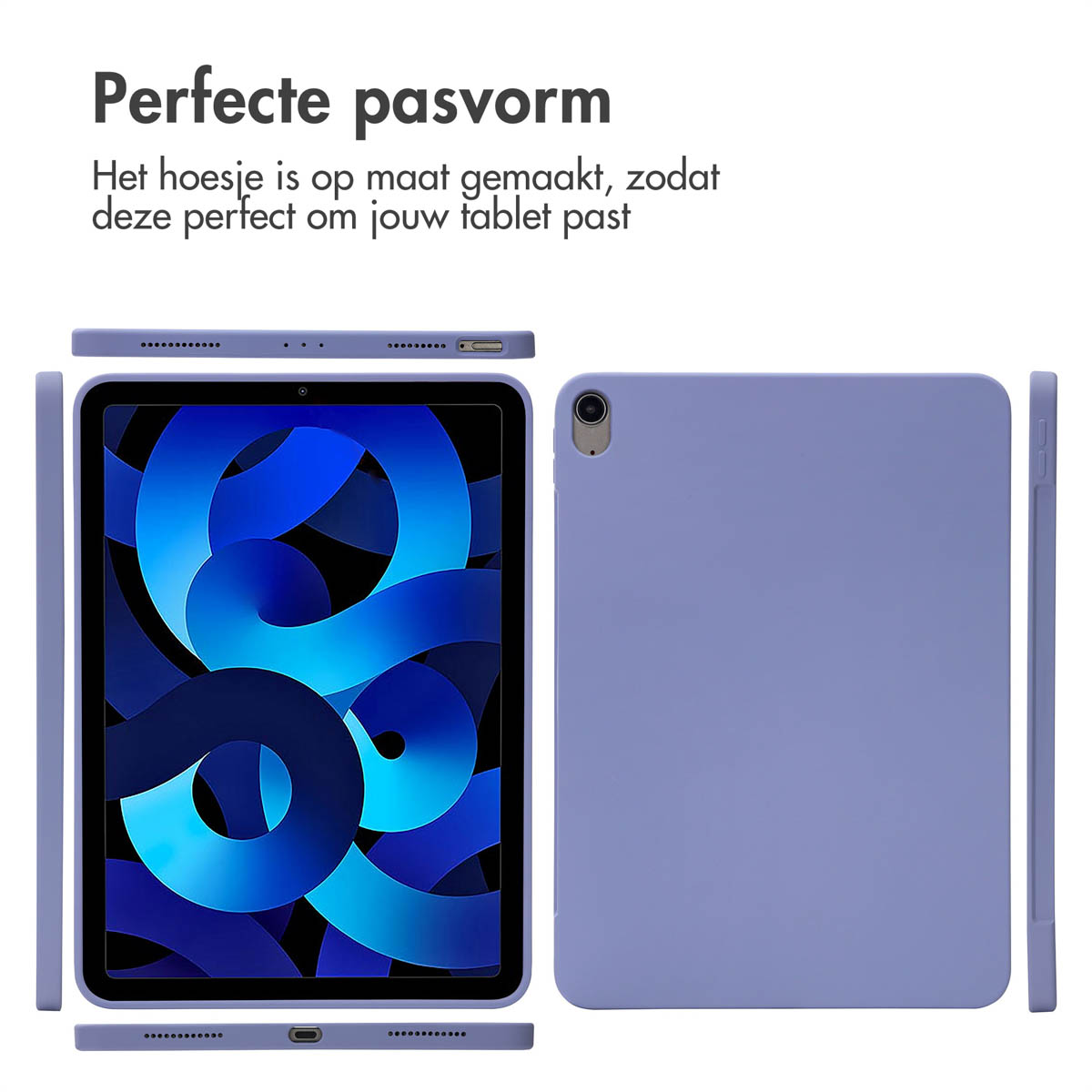 Accezz Liquid Silicone Backcover met penhouder Apple iPad Air 11 inch (2025) M3 / (2024) M2 / Air 5 (2022) / Air 4 (2020) - Lila