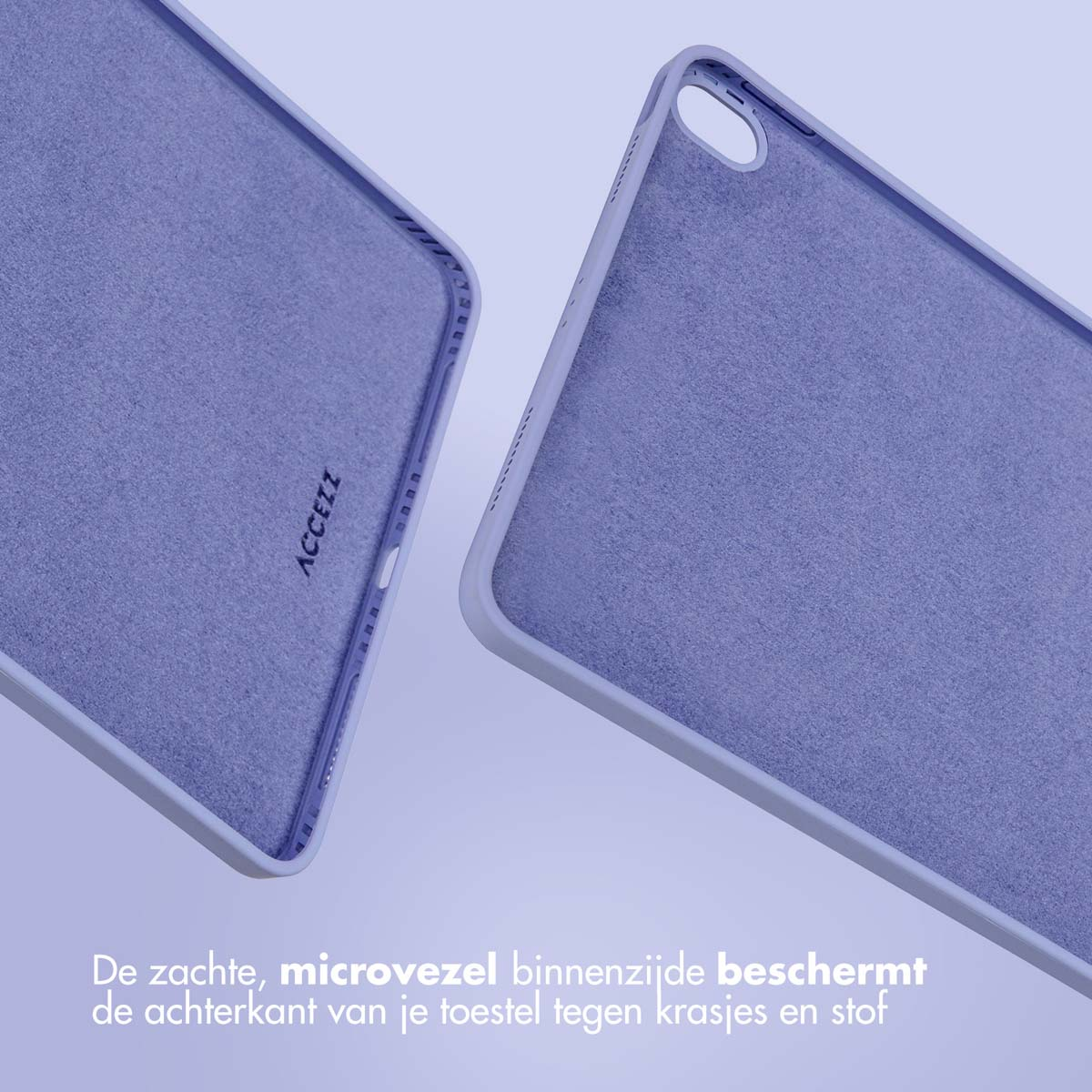 Accezz Liquid Silicone Backcover met penhouder Apple iPad Air 11 inch (2025) M3 / (2024) M2 / Air 5 (2022) / Air 4 (2020) - Lila
