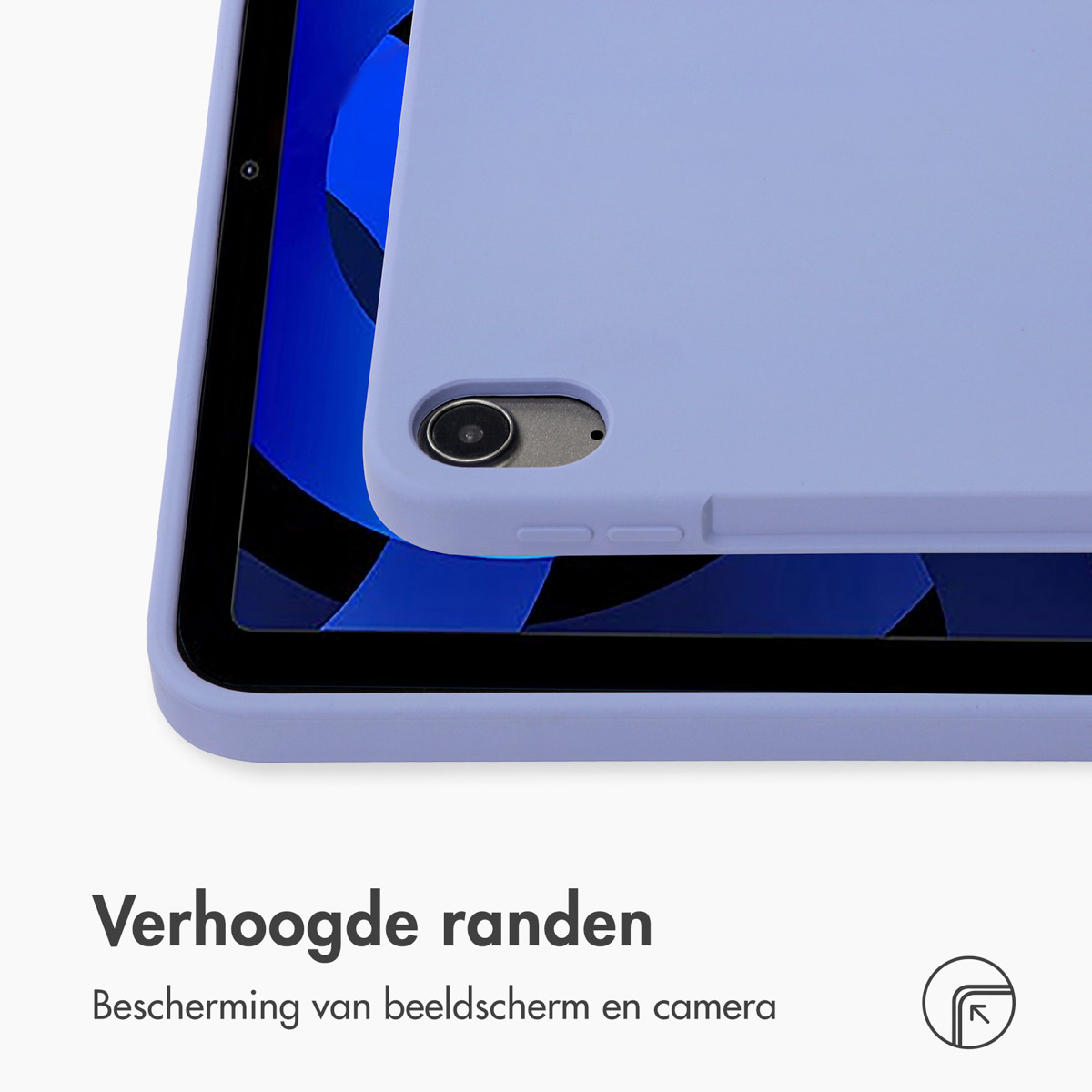 Accezz Liquid Silicone Backcover met penhouder Apple iPad Air 11 inch (2025) M3 / (2024) M2 / Air 5 (2022) / Air 4 (2020) - Lila