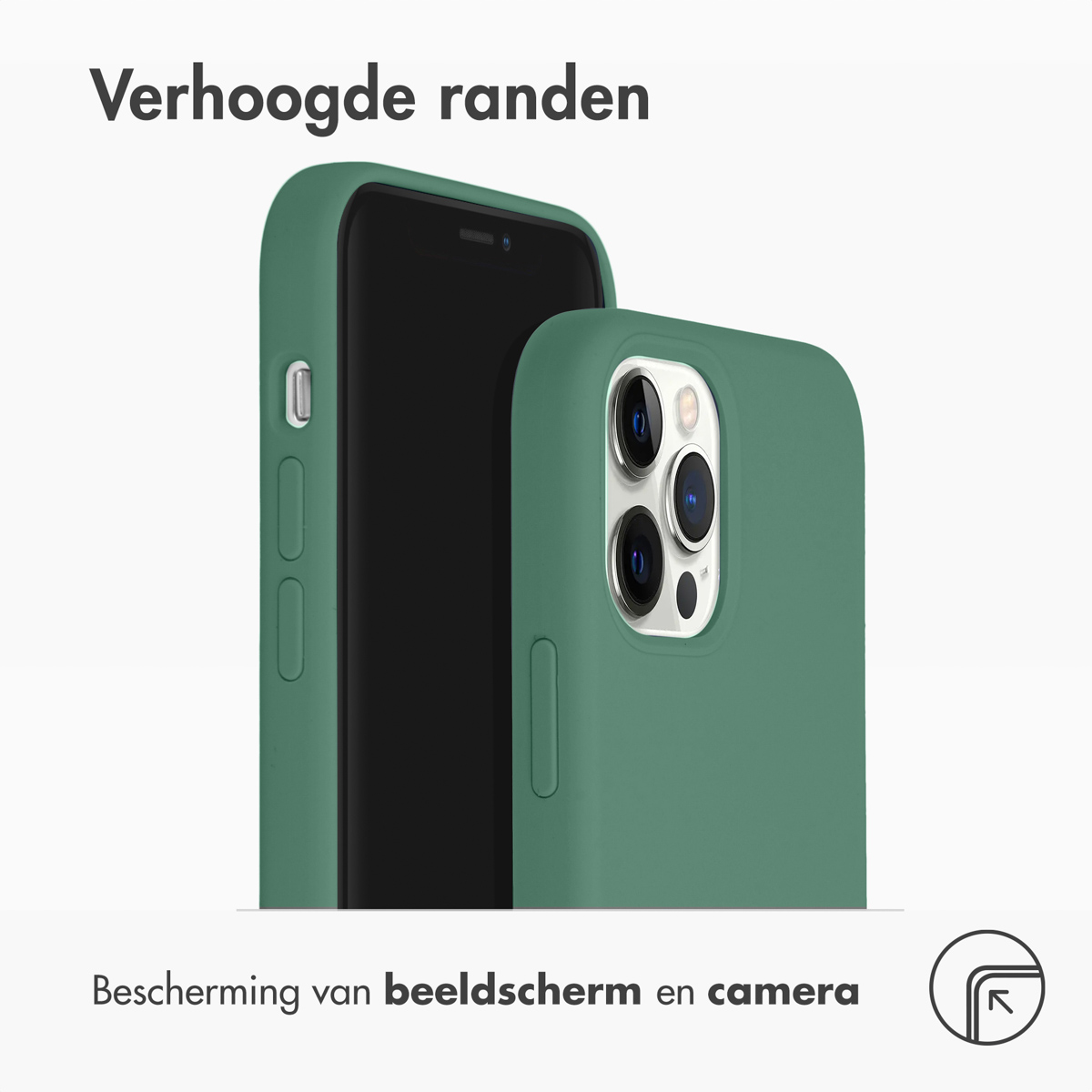 Accezz Liquid Silicone Backcover met MagSafe Apple iPhone 12 (Pro) - Donkergroen