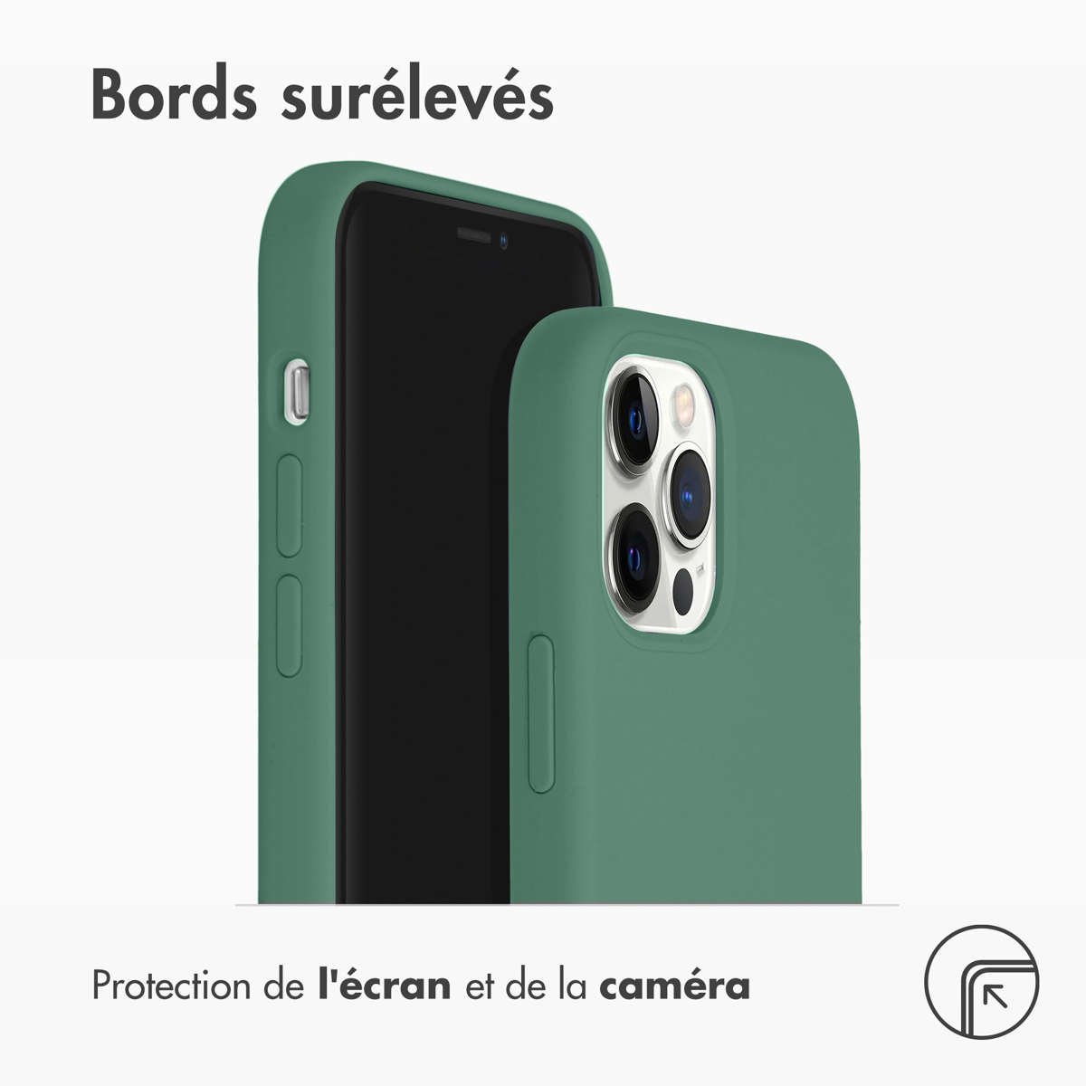 Accezz Liquid Silicone Backcover met MagSafe Apple iPhone 12 (Pro) - Donkergroen