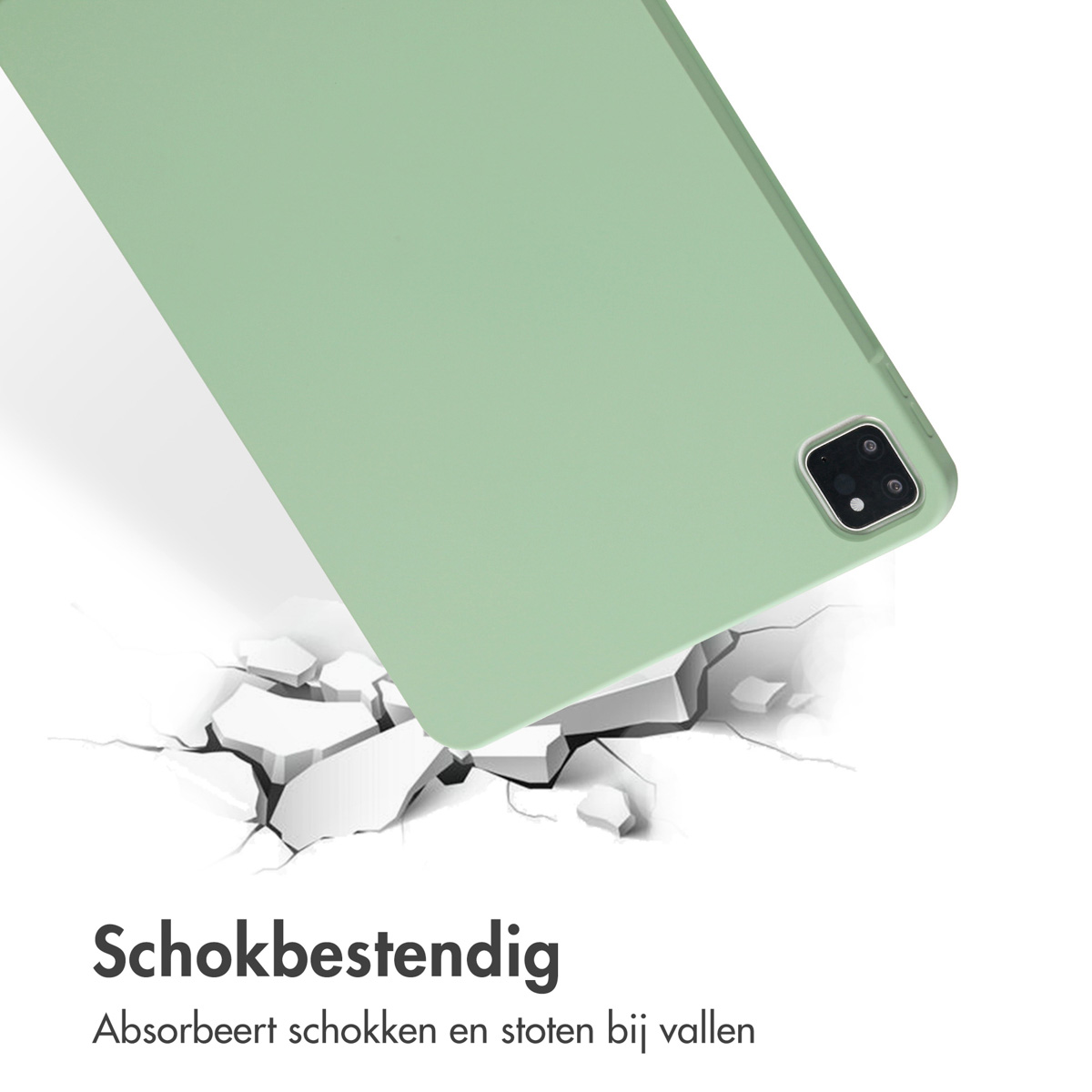 Accezz Liquid Silicone Backcover met penhouder Apple iPad Pro 11 (2022 / 2021 / 2020 / 2018) - Lichtgroen