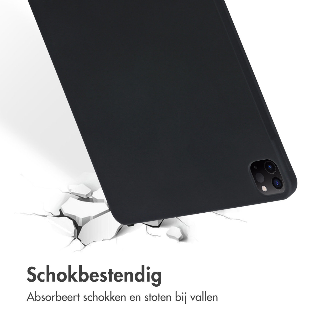 Accezz Liquid Silicone Backcover met penhouder Apple iPad Pro 12.9 (2022) / Pro 12.9 (2021) / Pro 12.9 (2020) - Zwart