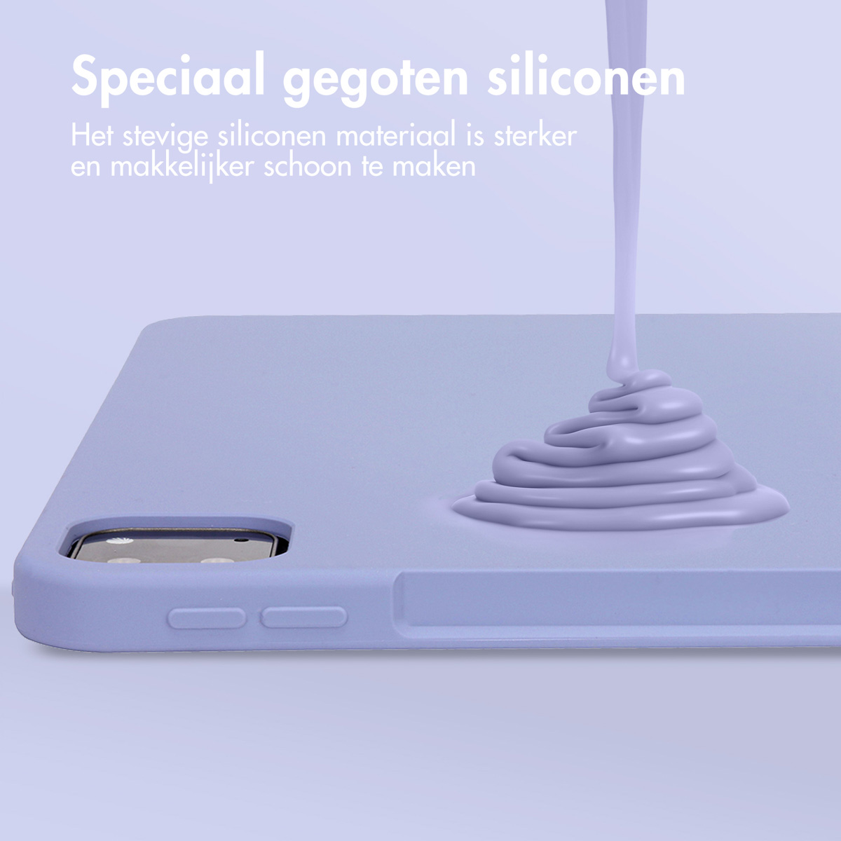 Accezz Liquid Silicone Backcover met penhouder Apple iPad Pro 12.9 (2022) / Pro 12.9 (2021) / Pro 12.9 (2020) - Lila