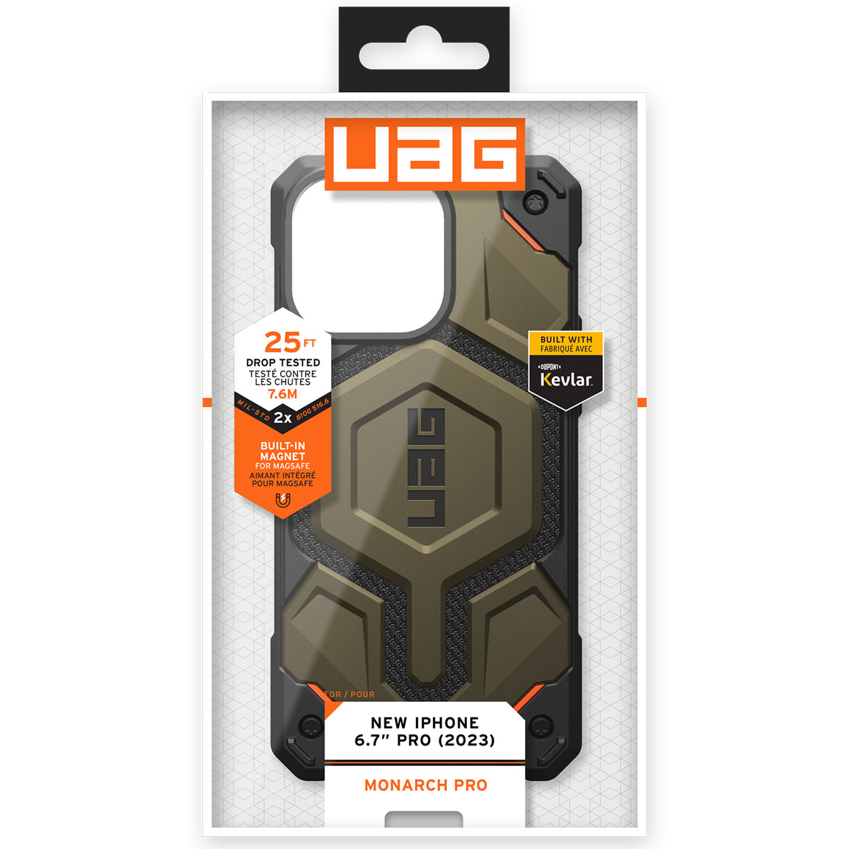 UAG Monarch Pro Backcover Apple iPhone 15 Pro Max - Kevlar Element Green