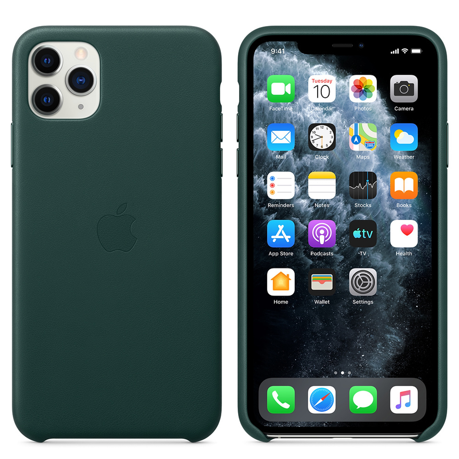 Leather Backcover Apple iPhone 11 Pro Max - Forest Green