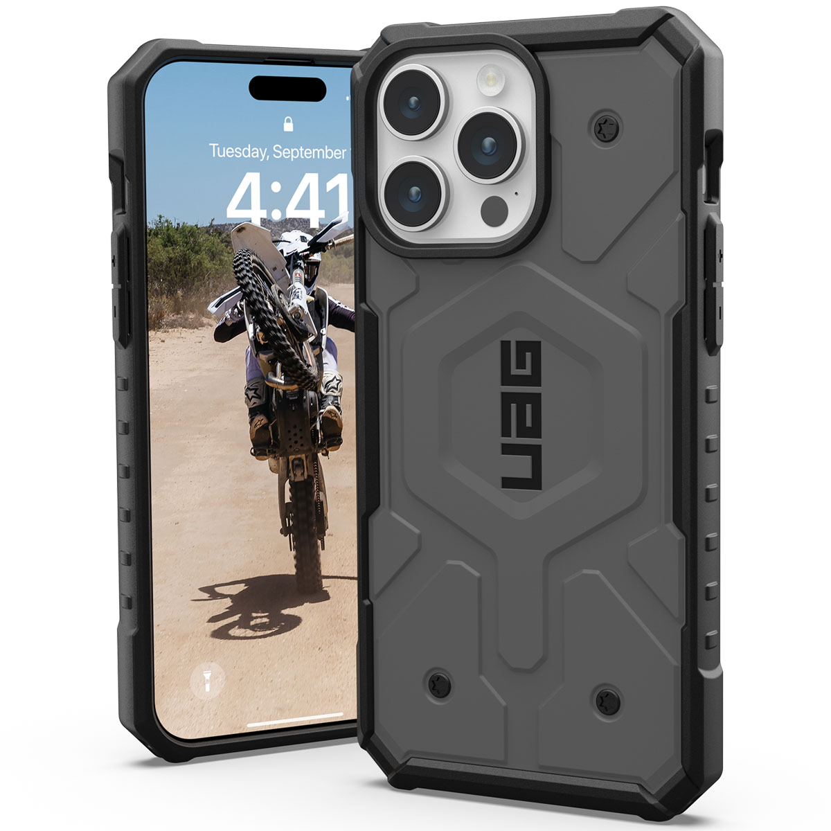 UAG Pathfinder Backcover MagSafe Apple iPhone 15 Pro Max - Zilver