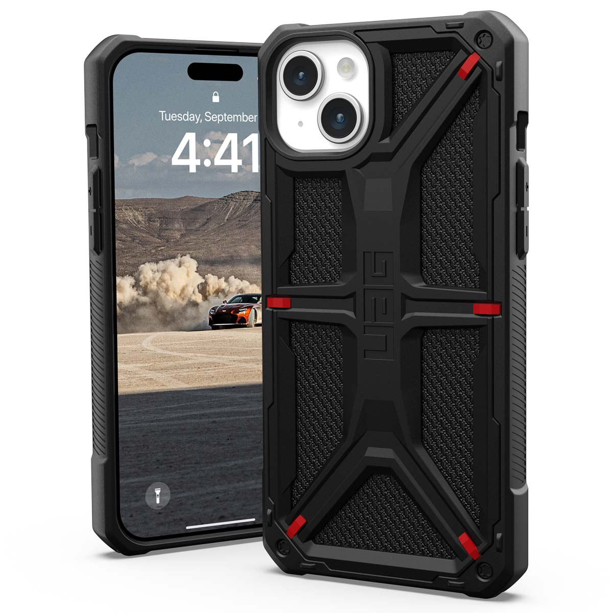 UAG Monarch Backcover Apple iPhone 15 Plus - Kevlar Black