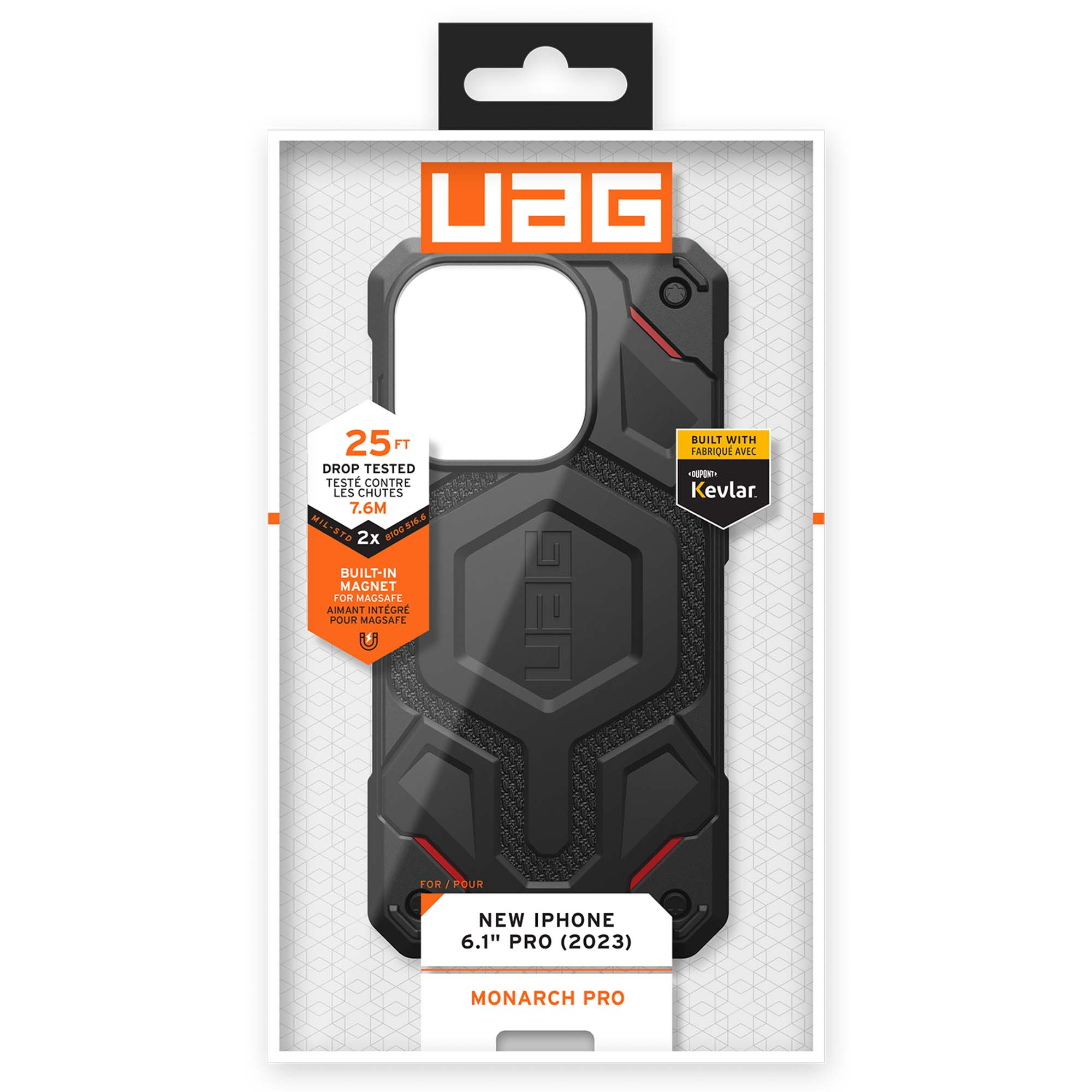 UAG Monarch Pro Backcover Apple iPhone 15 Pro - Kevlar Black