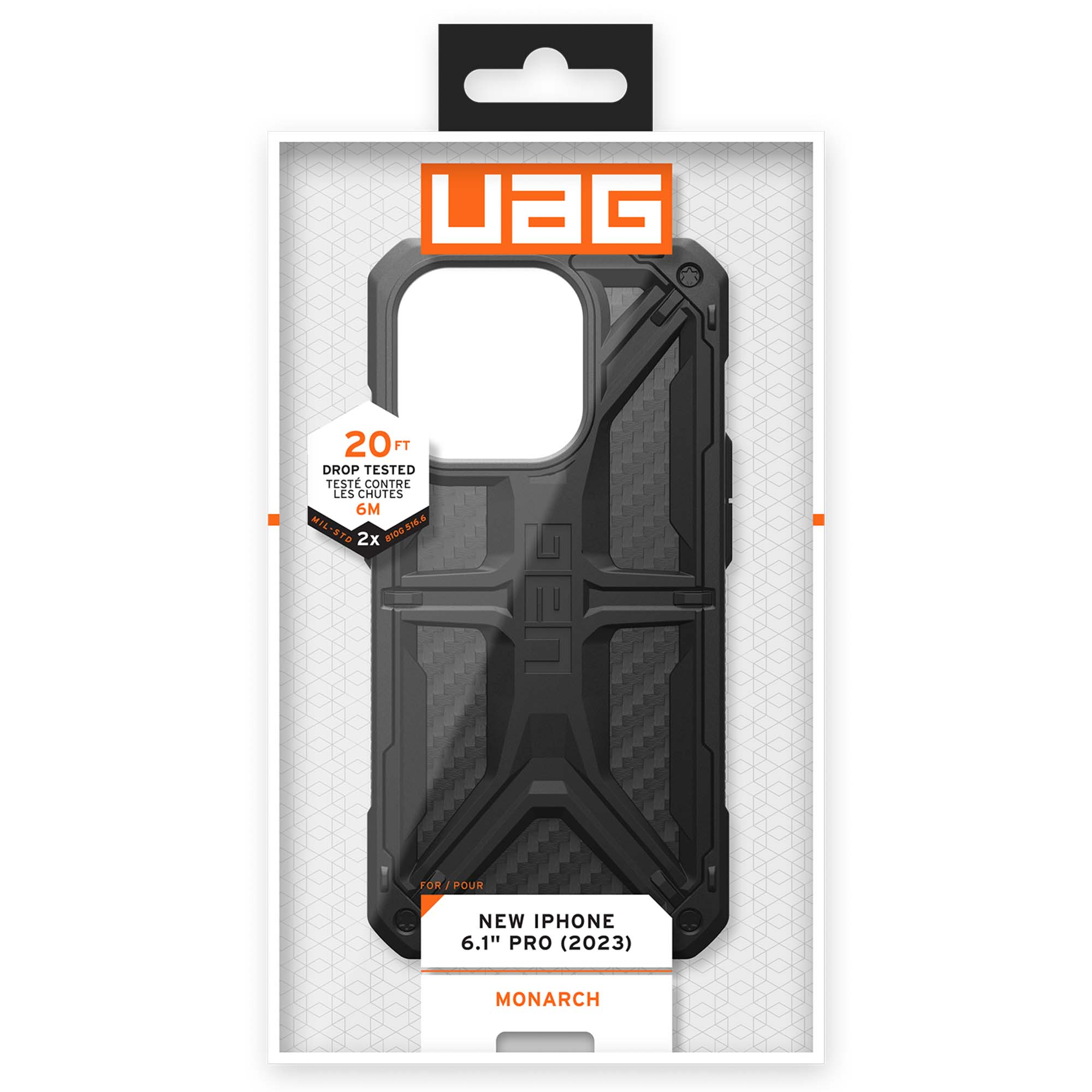 UAG Monarch Backcover Apple iPhone 15 Pro - Carbon Fiber