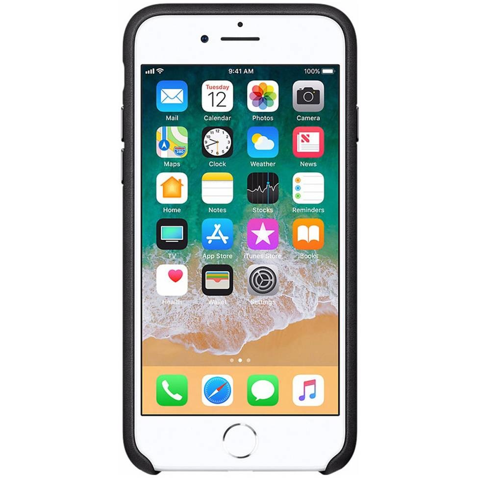 Leather Backcover Apple iPhone SE (2022 / 2020) / 8 / 7 - Black