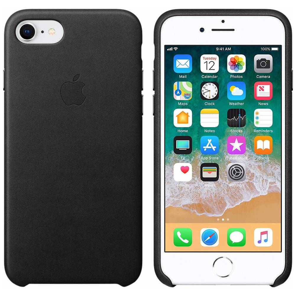 Leather Backcover Apple iPhone SE (2022 / 2020) / 8 / 7 - Black