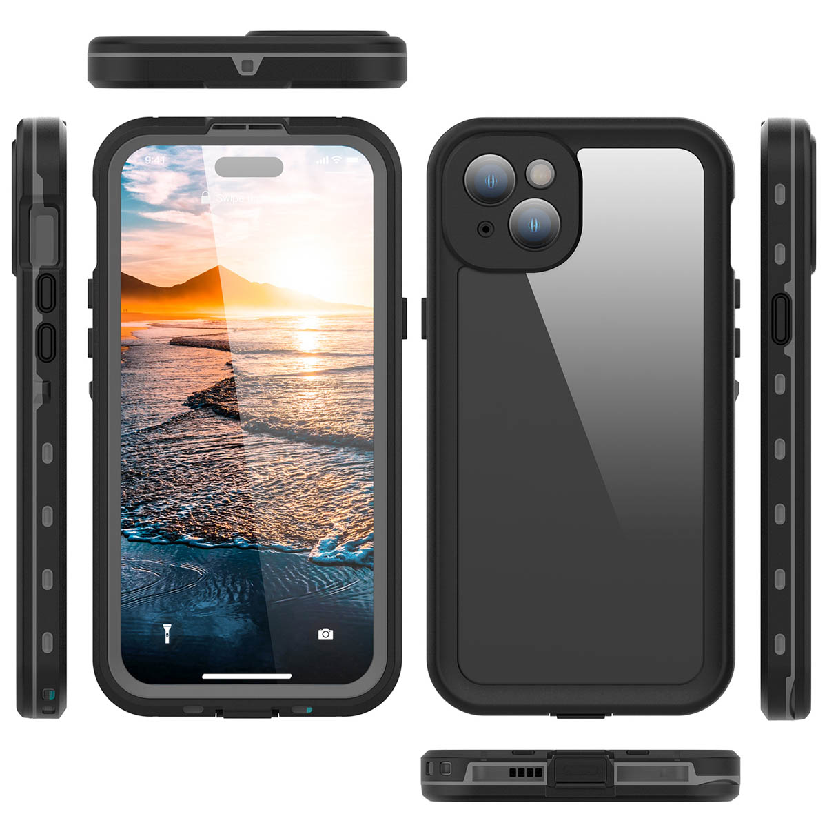 Redpepper Dot Plus Waterproof Backcover Apple iPhone 15 Plus - Zwart