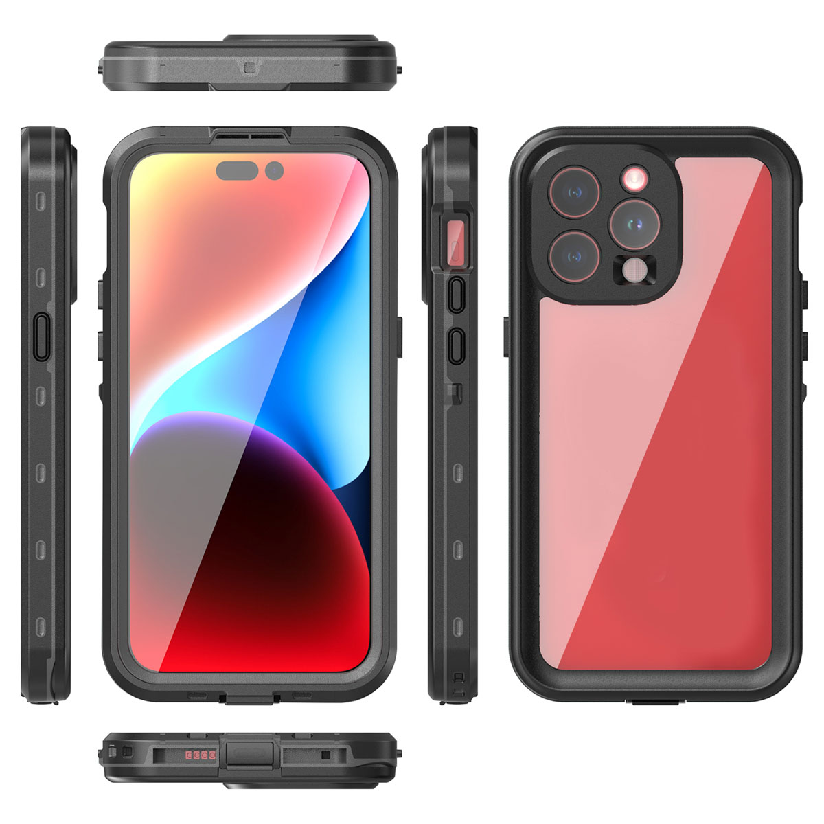 Redpepper Dot Plus Waterproof Backcover Apple iPhone 15 Pro Max - Zwart