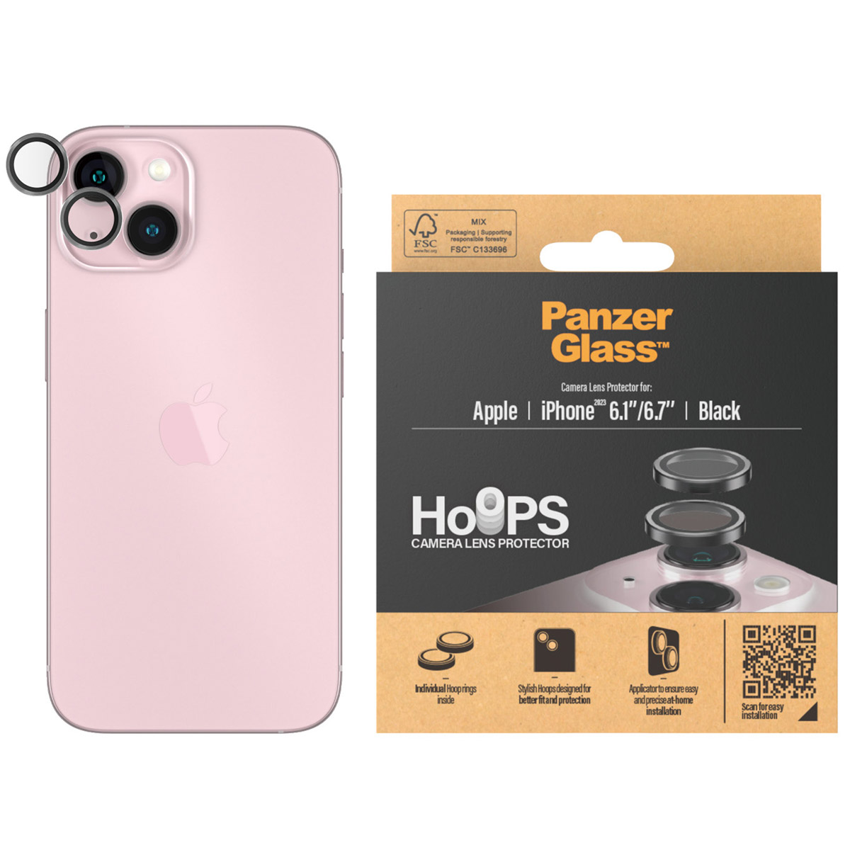 PanzerGlass Camera Protector Hoop Optic Rings Apple iPhone 15 / 15 Plus