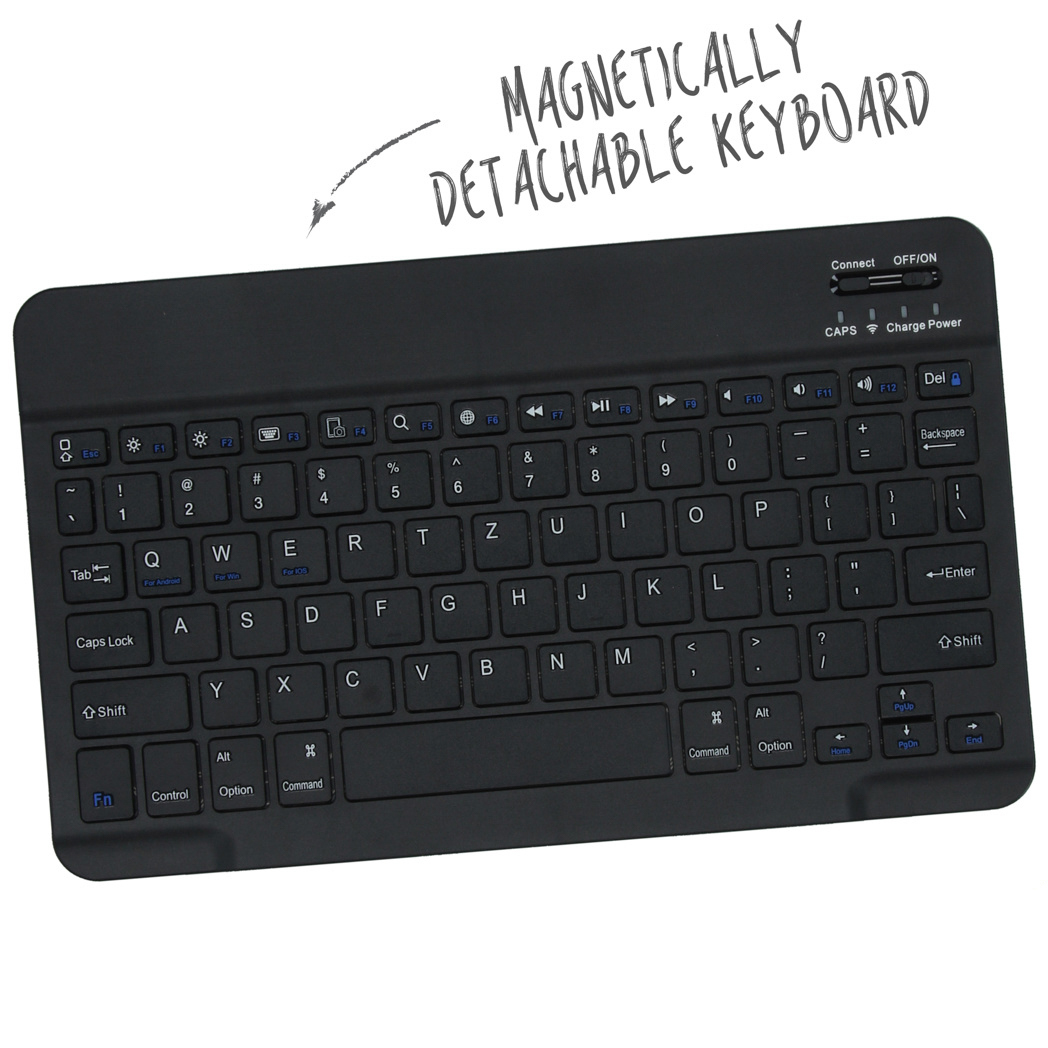 Accezz QWERTZ Bluetooth Keyboard Bookcase Apple iPad 9 (2021) 10.2 inch / iPad 8 (2020) 10.2 inch / iPad 7 (2019) 10.2 inch