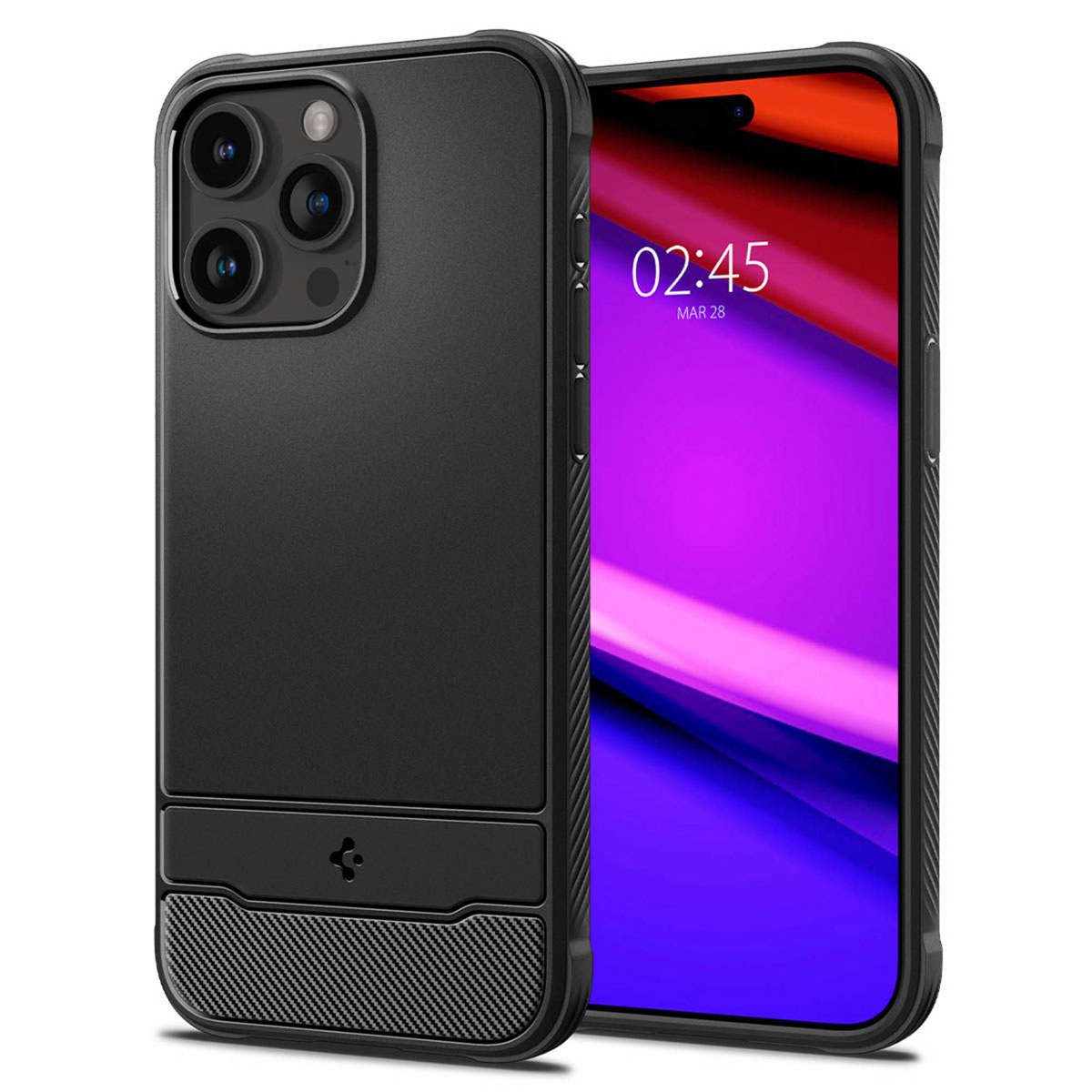 Spigen Rugged Armor Backcover MagSafe Apple iPhone 15 Pro Max - Zwart