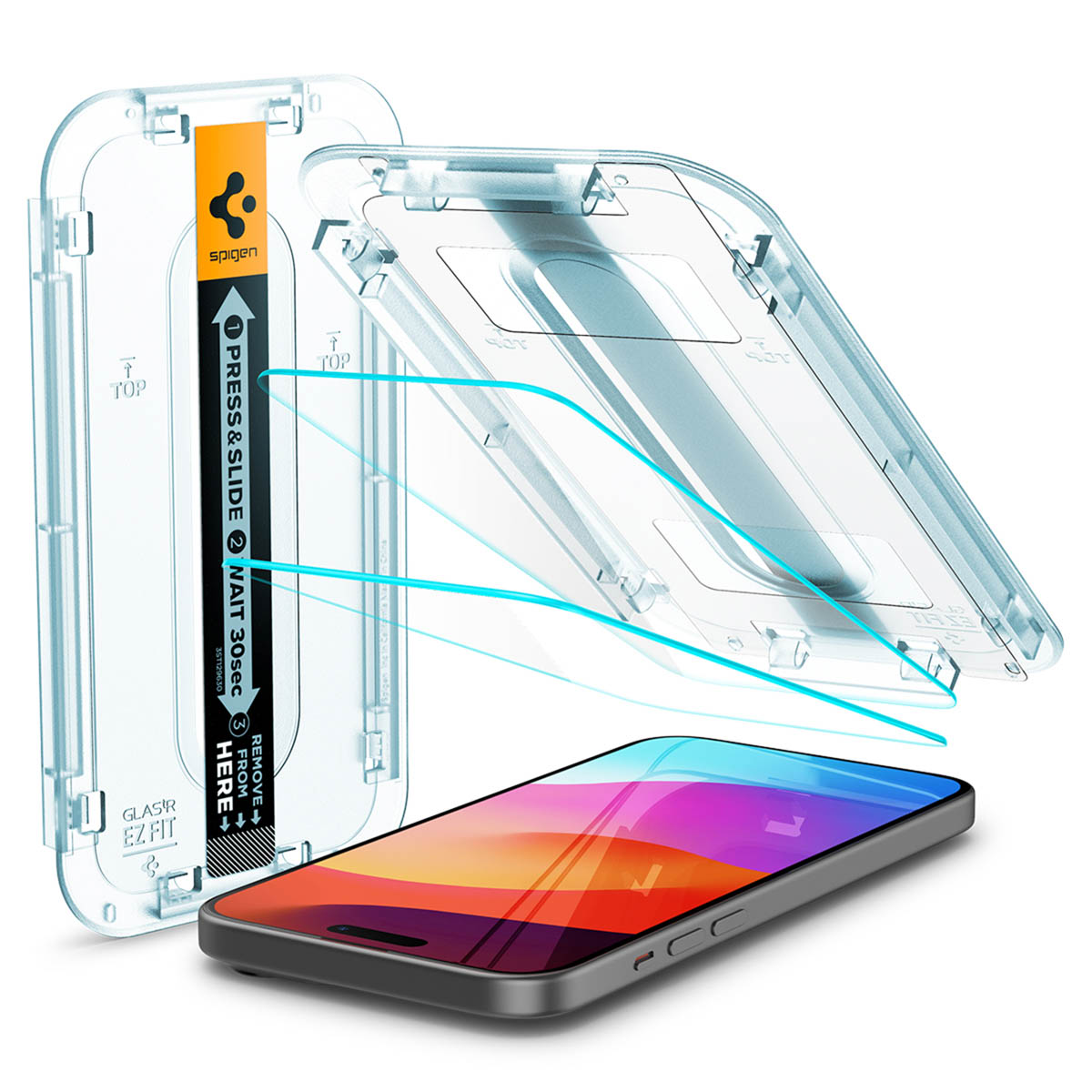 Spigen GLAStR EZ Fit Screenprotector + Applicator 2-pack Apple iPhone 16 Plus / 15 Plus