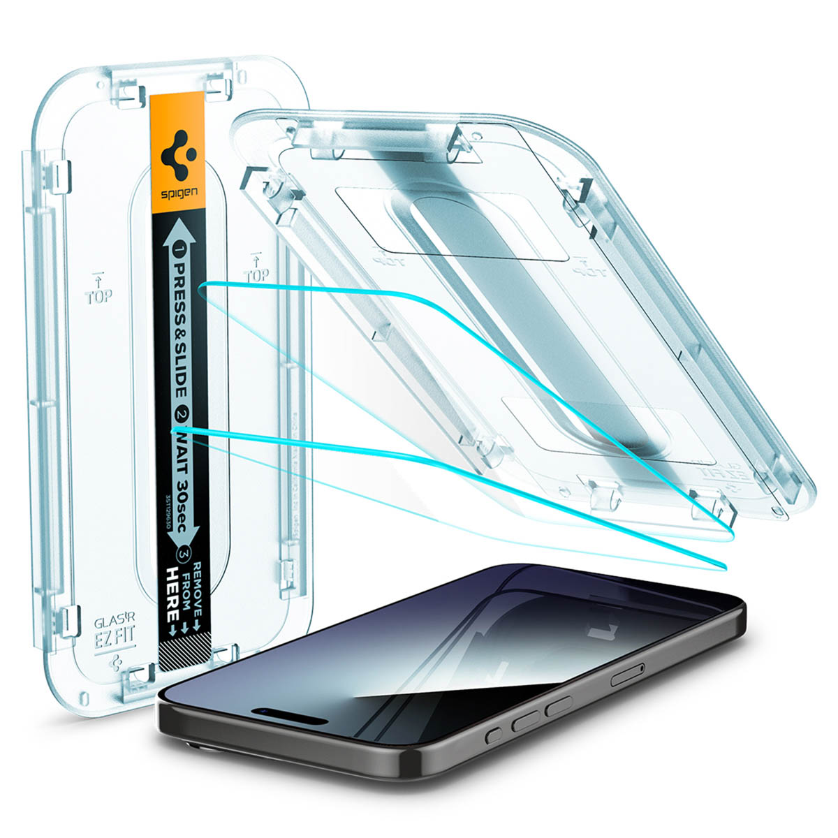 Spigen GLAStR EZ Fit Screenprotector 2 Pack + Applicator Apple iPhone 15 Pro