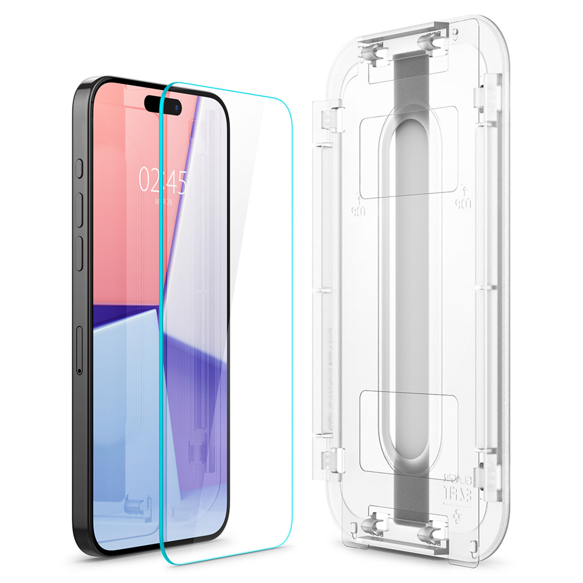 Spigen GLAStR EZ Fit Screenprotector 2 Pack + Applicator Apple iPhone 15 Pro