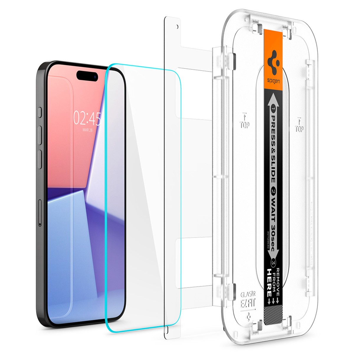 Spigen GLAStR EZ Fit Screenprotector 2 Pack + Applicator Apple iPhone 15 Pro