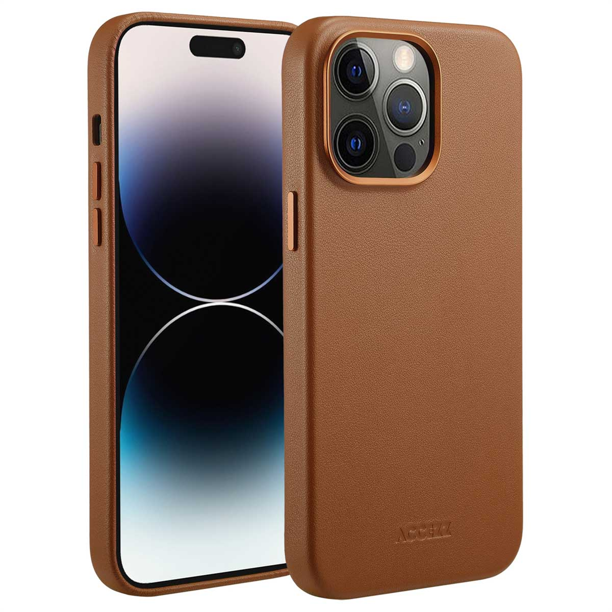 Accezz MagSafe Leather Backcover Apple iPhone 14 Pro Max - Sienna Brown