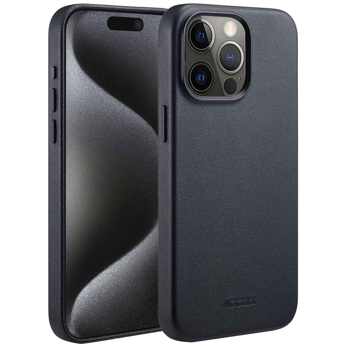 Accezz MagSafe Leather Backcover Apple iPhone 15 Pro Max - Onyx Black