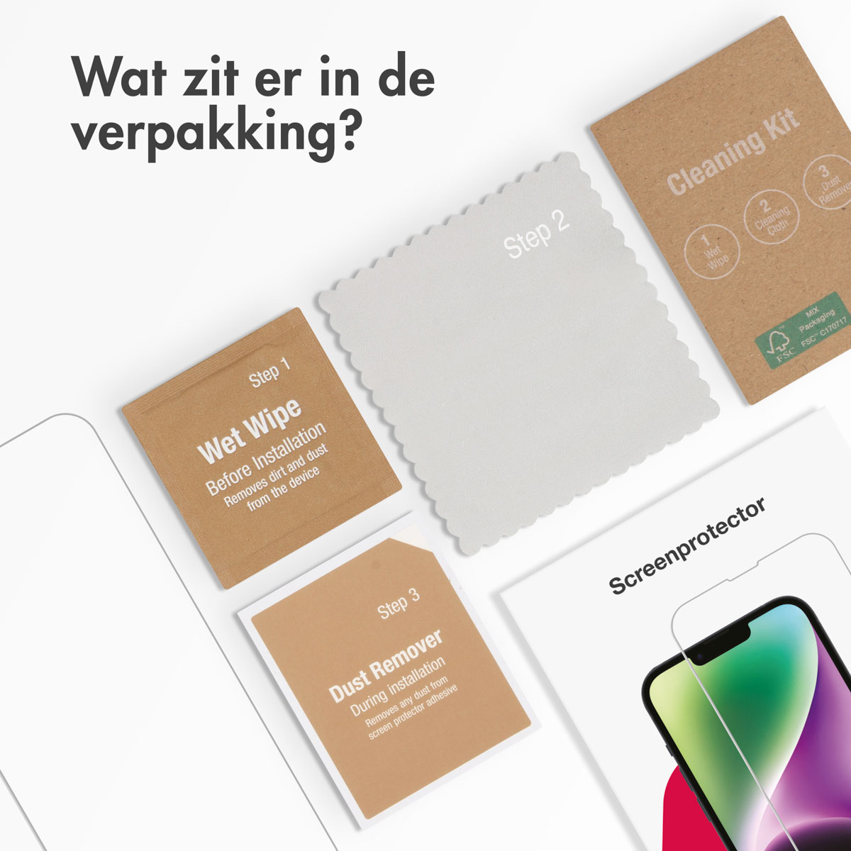 Accezz Gehard Glas Screenprotector Apple iPhone 13 / 13 Pro / 14 / 16e