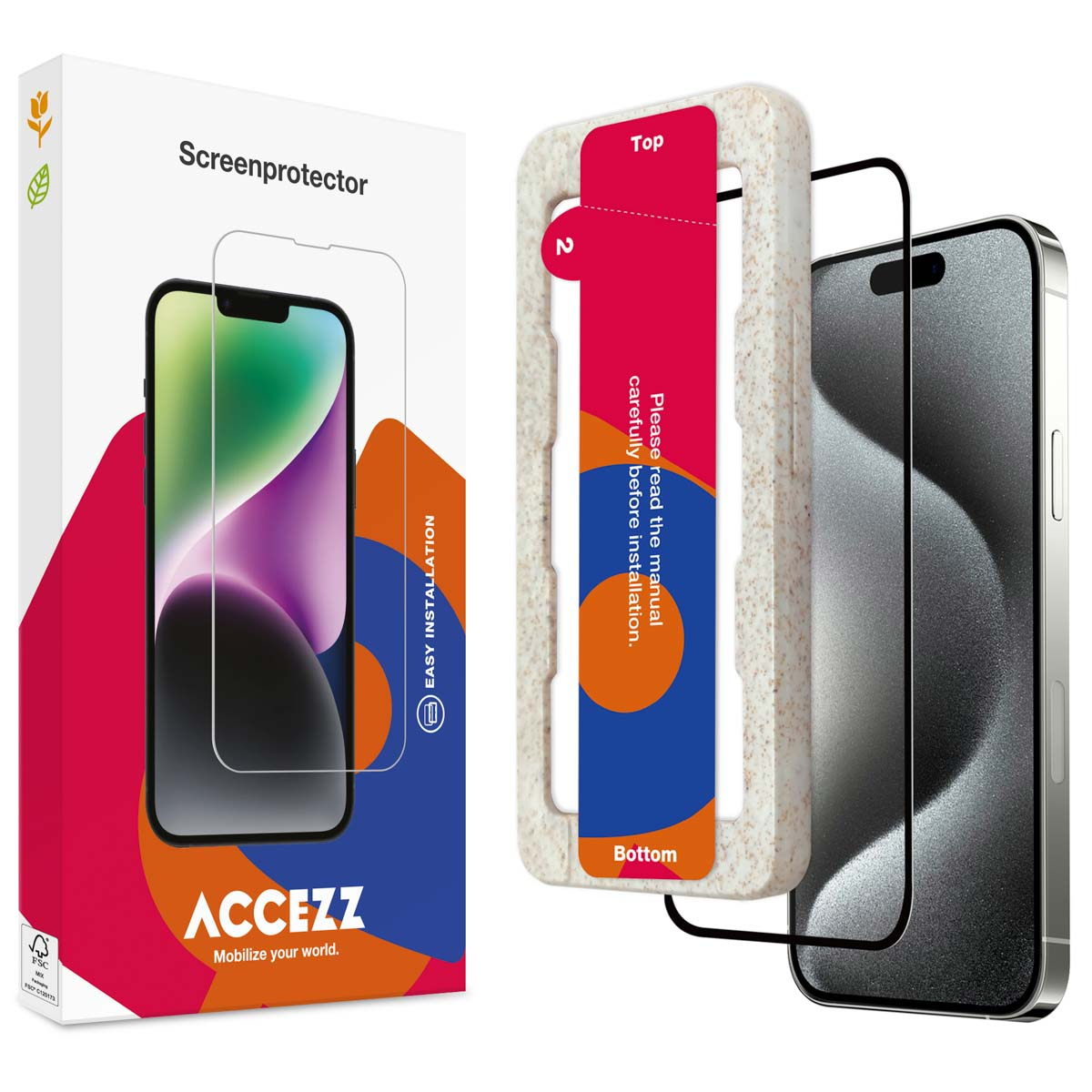 Accezz Gehard Glas Full Cover Screenprotector met applicator Apple iPhone 15 - Transparant
