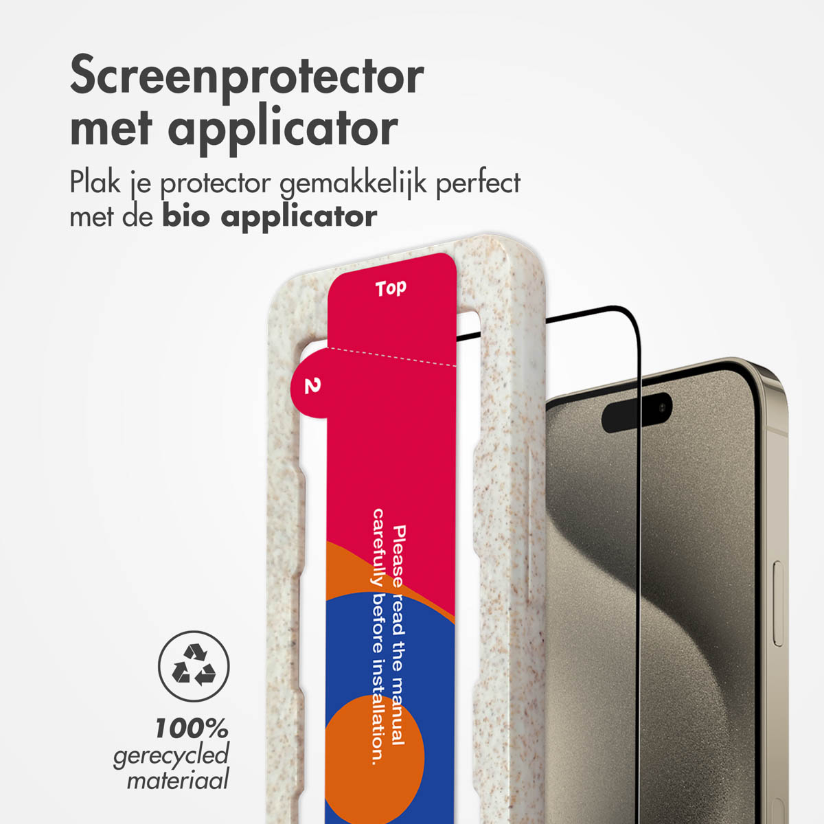 Accezz Gehard Glas Full Cover Screenprotector met applicator Apple iPhone 15 Pro - Transparant