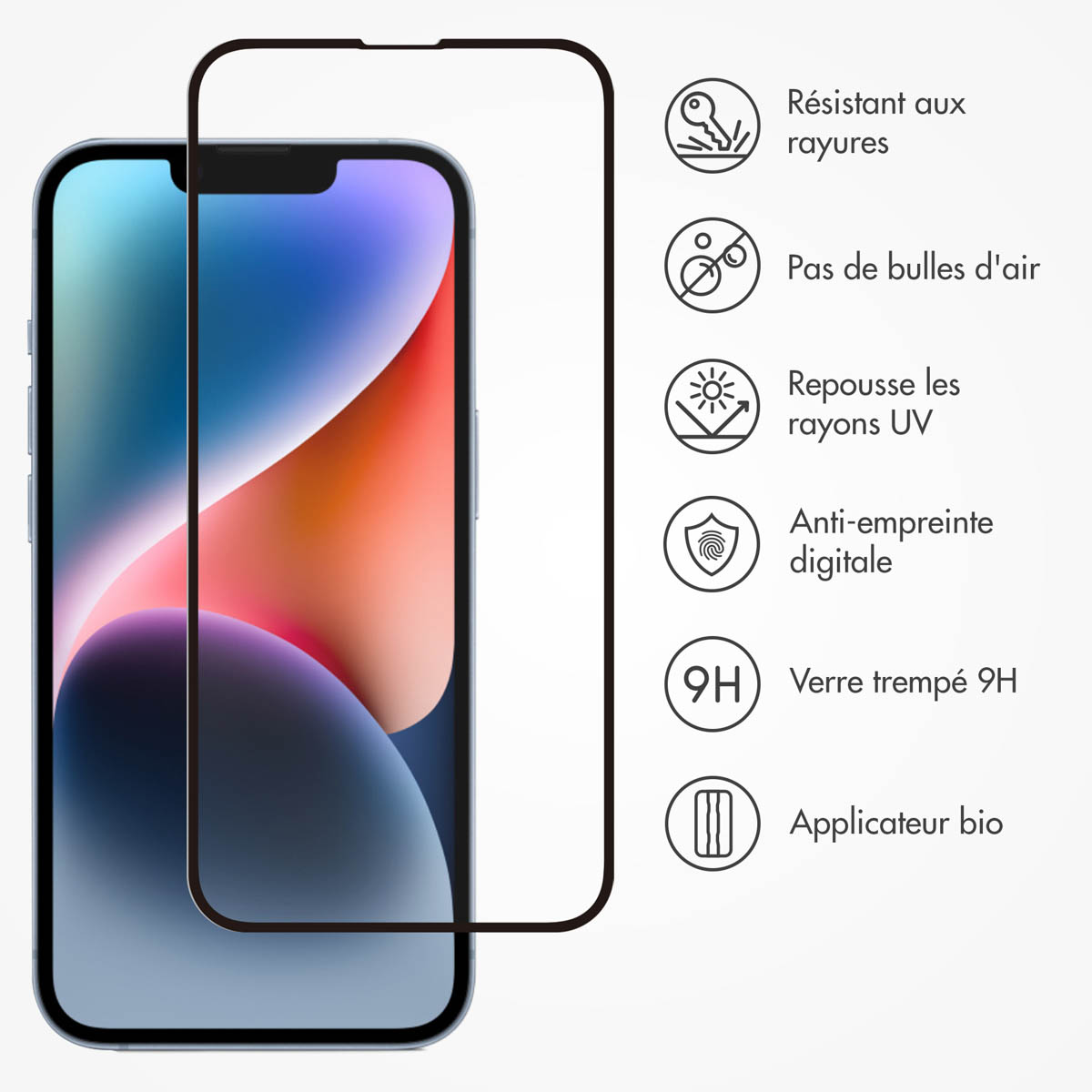 Accezz Gehard Glas Full Cover Screenprotector met applicator Apple iPhone 13 / 13 Pro / 14 / 16e