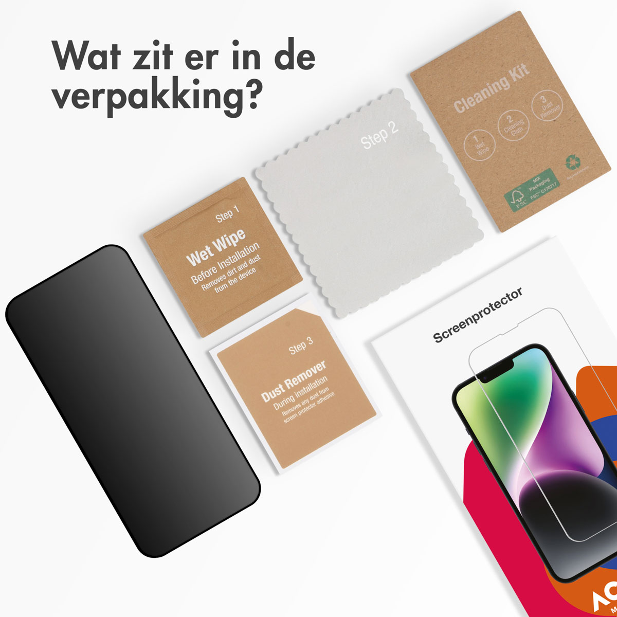 Accezz Gehard Glas Privacy Screenprotector Apple iPhone 14 Pro Max / 15 Plus / 16 Plus