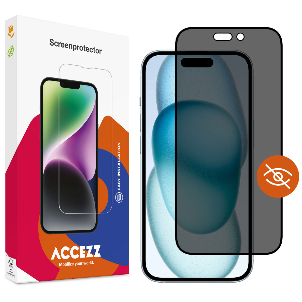 Accezz Gehard Glas Privacy Screenprotector Apple iPhone 14 Pro Max / 15 Plus / 16 Plus