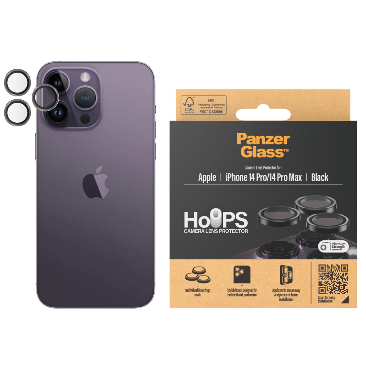 PanzerGlass Camera Protector Hoop Optic Rings Apple iPhone 14 Pro / 14 Pro Max
