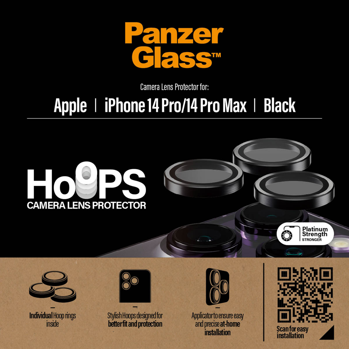 PanzerGlass Camera Protector Hoop Optic Rings Apple iPhone 14 Pro / 14 Pro Max
