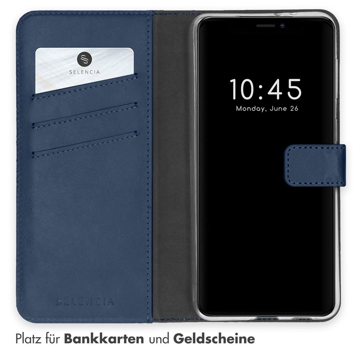 Selencia Echt Lederen Bookcase Apple iPhone 13 - Blauw