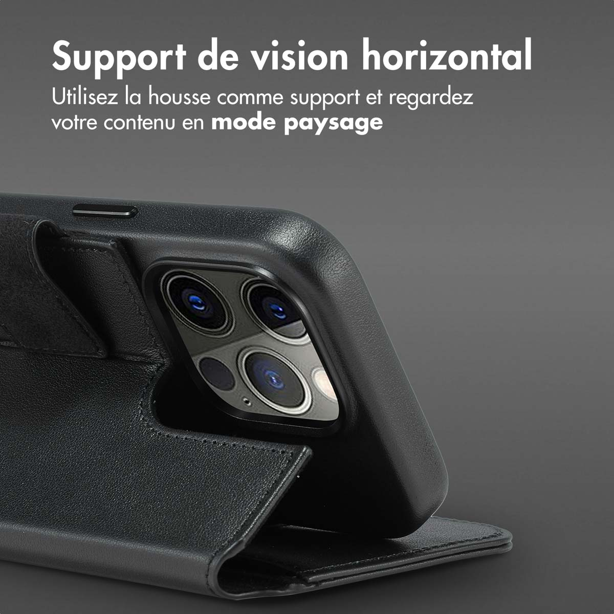 Accezz Leather Bookcase 2-in-1 met MagSafe Apple iPhone 15 Pro - Onyx Black